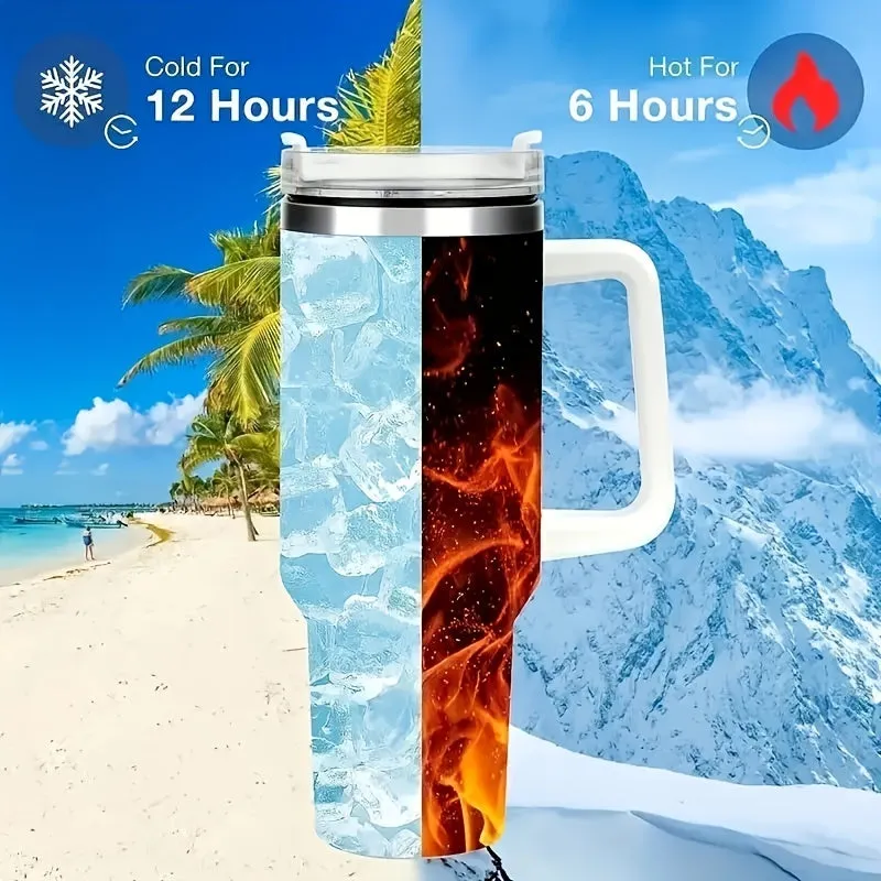 1200ml/40oz Stainless Steel Insulation Cup - Ultra-Portable, Stylish, Leak-Proof, and Insulated for Hot and Cold Drinks - Perfect for Travel, Outdoor Sports, and Camping - 1pc Large Capacity, Ideal Christmas Gift