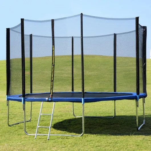 14' Trampoline Combo with Safety Enclosure Net Pad and Ladder