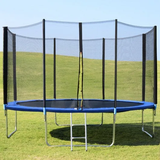 14' Trampoline Combo with Safety Enclosure Net Pad and Ladder