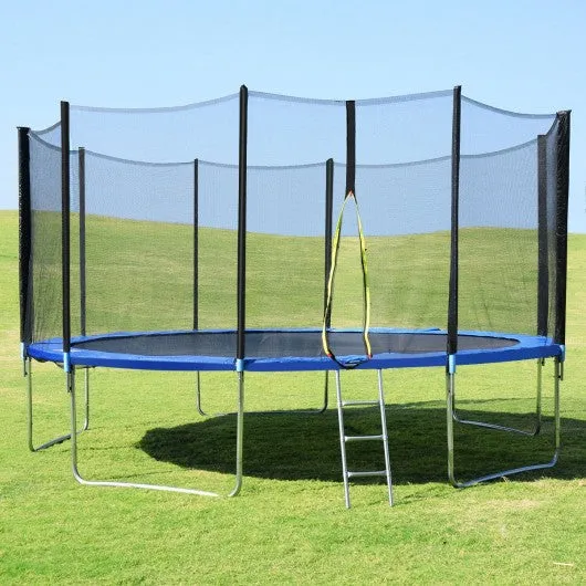 15' Trampoline with Enclosure Net Spring Pad & Ladder