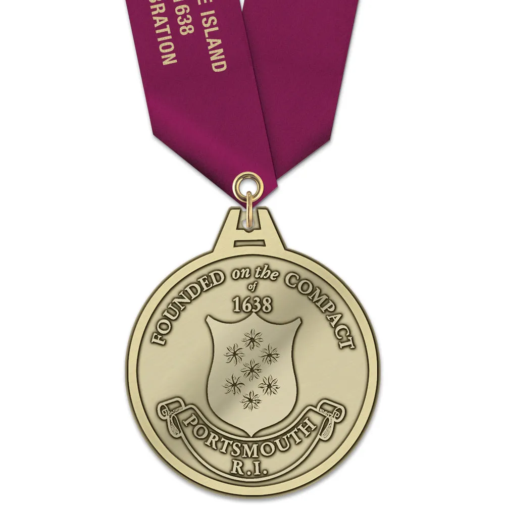 2-1/2" HS Custom Award Medal With Satin Neck Ribbon