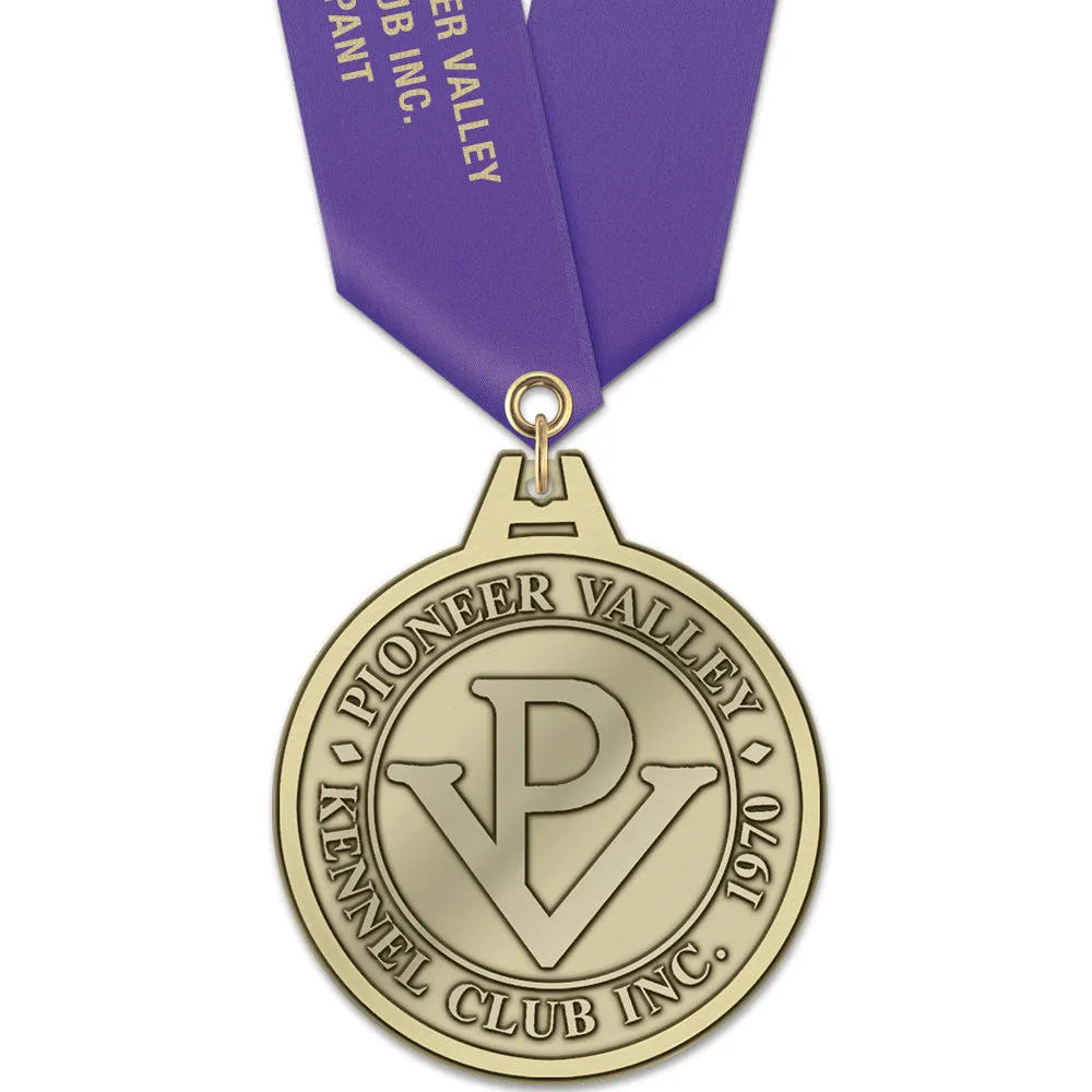 2-1/2" HS Custom Award Medal With Satin Neck Ribbon