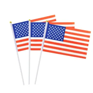 2 Pcs Hand Waving Small Flag Portable American Flag