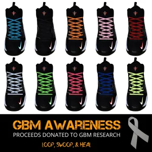 27" Round Athletic Laces for GBM Awareness