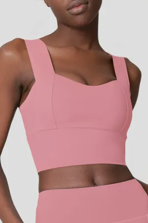 4 for $54 - Dusty Pink Kelly Long Line Sleek Padded Sports Bra - Women