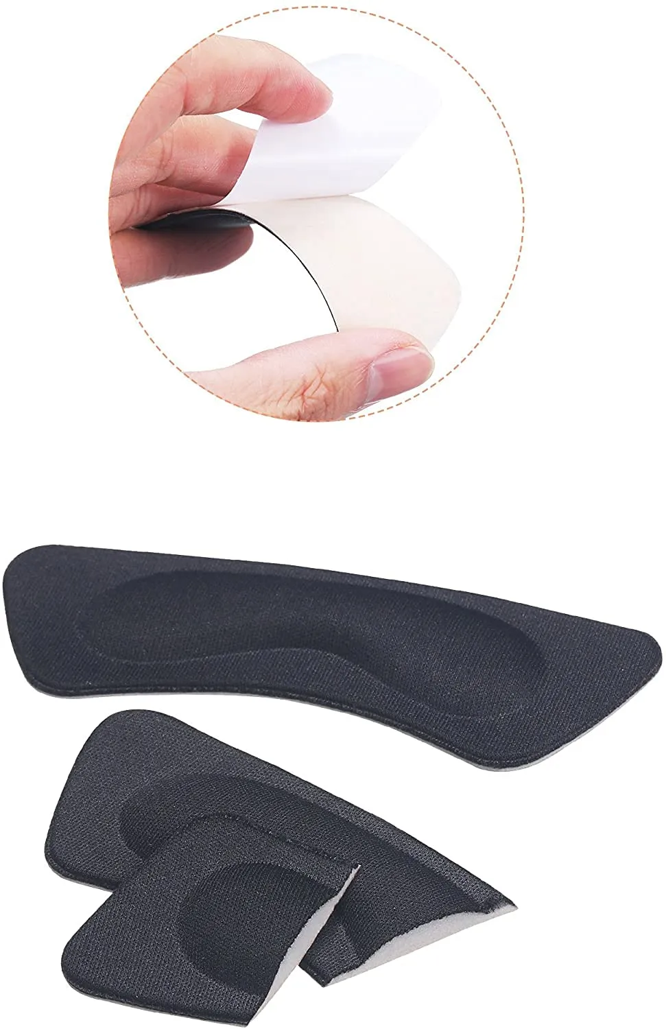 6 Pairs Heel Cushion Pads Heel Grip Liner Heel Shoe Grips Liner Self Adhesive Shoe Insoles Foot Care Protector Heel Shoe Grips Line for Women Men - Black