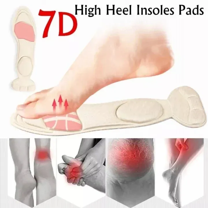 7D Soft Memory Foam Insole Pad Inserts Heel Post Back Breathable Anti-slip for Women