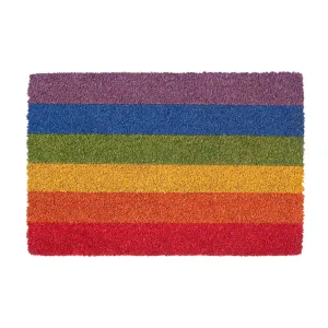 90cm x 60cm Multicoloured Rainbow Coir Door Mat - By Nicola Spring