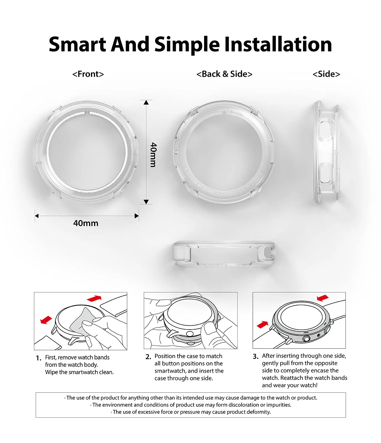 Air Sports Compatible with Samsung Galaxy Watch 4 40mm - Matte Clear