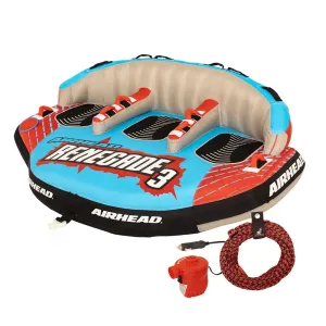 Airhead Renegade 3 Person Inflatable Water Tube Kit w/ Boat Rope & Pump (Used)