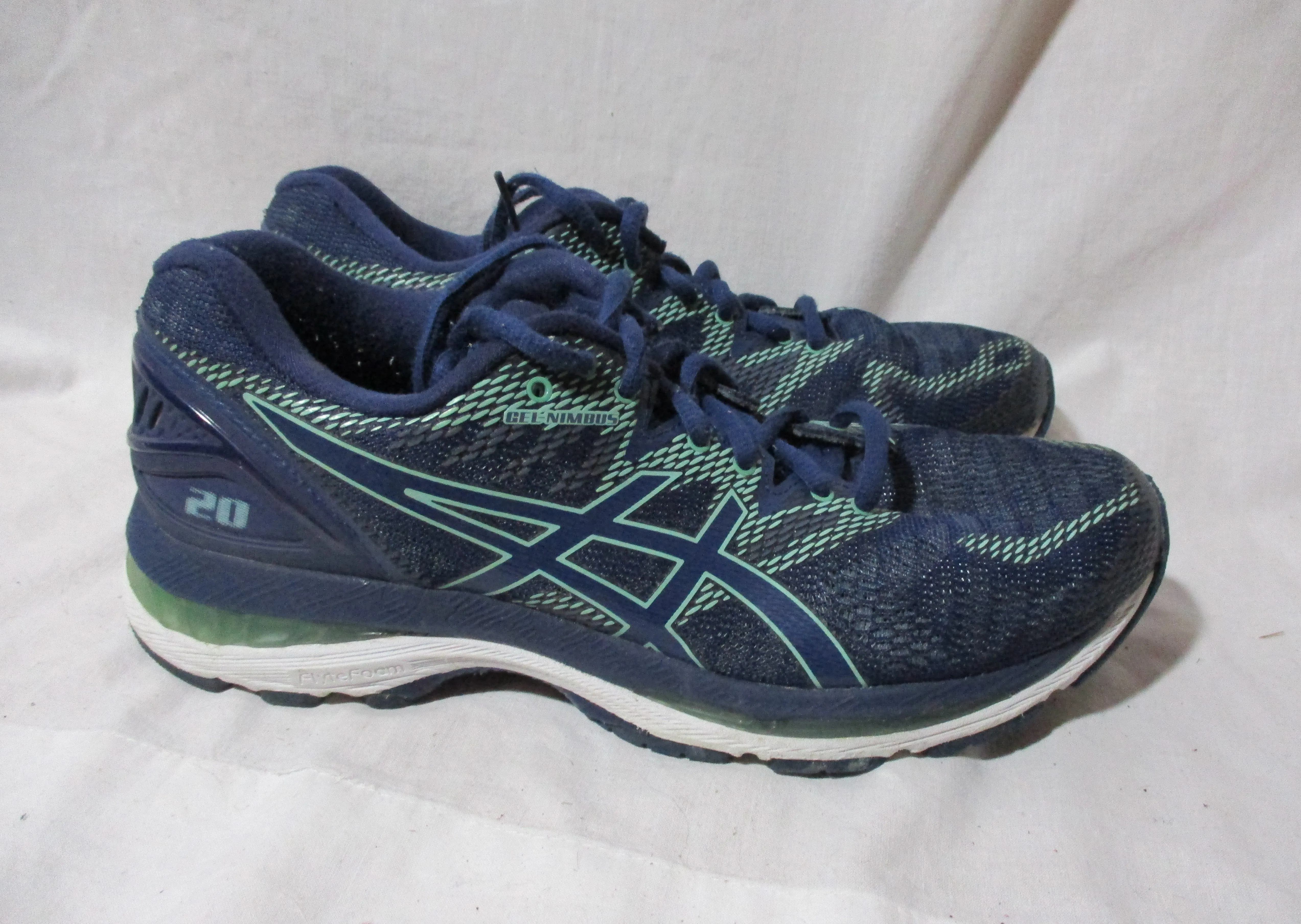 ASICS GEL-Nimbus 20 Indigo Blue Opal Green Running Sneaker Trainer Athletic Shoe 8.5