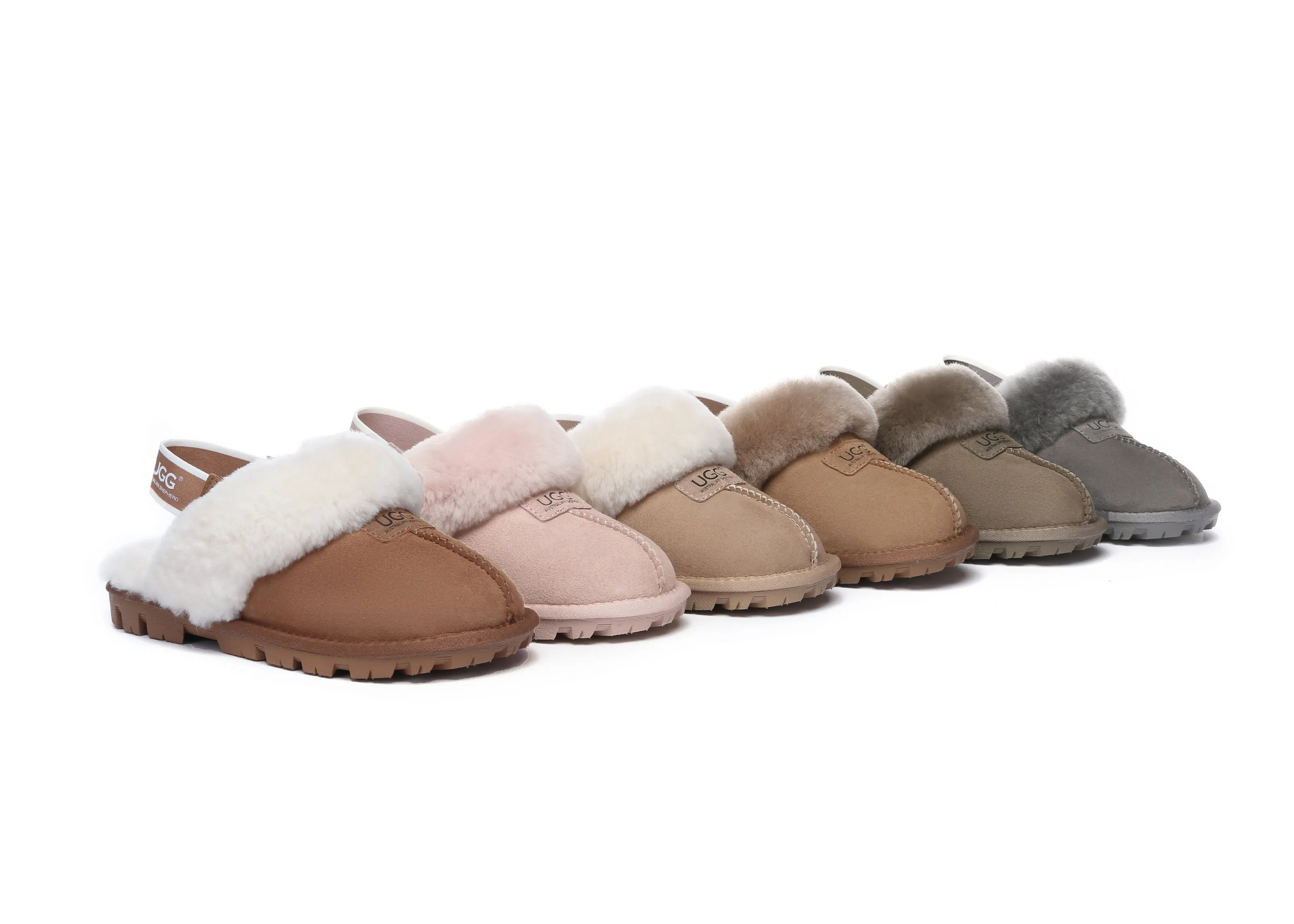 AUSTRALIAN SHEPHERD® UGG Slippers Sheepskin Wool Removable Strap Slingback Suzie ll