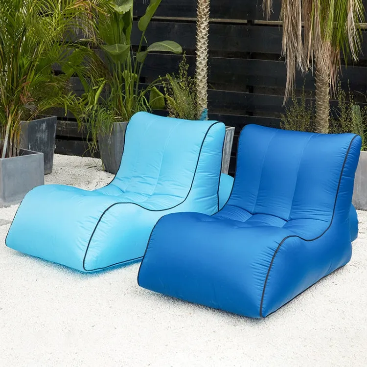 BB1803 Foldable Portable Inflatable Sofa Single Outdoor Inflatable Seat, Size: 100 x 80 x 70cm(Sky Blue)