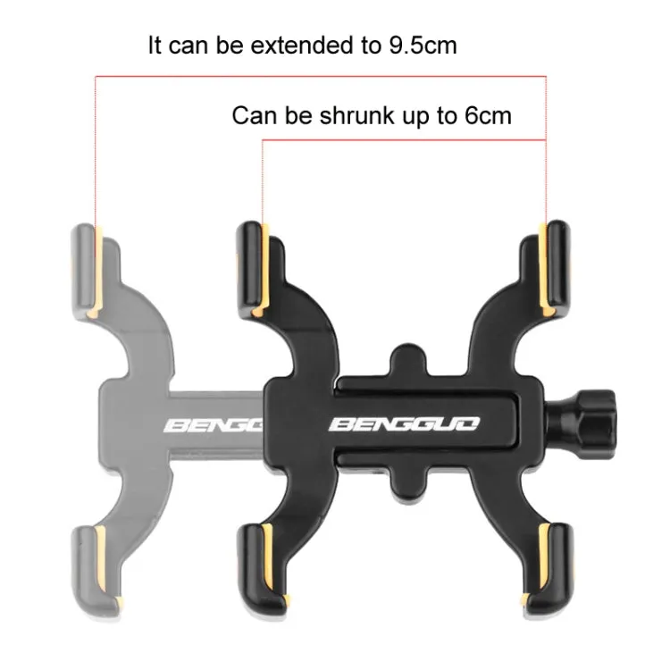 BENGGUO Bicycle Aluminum Alloy Four-claw Cycling Mobile Phone Holder, Model: Stem Style