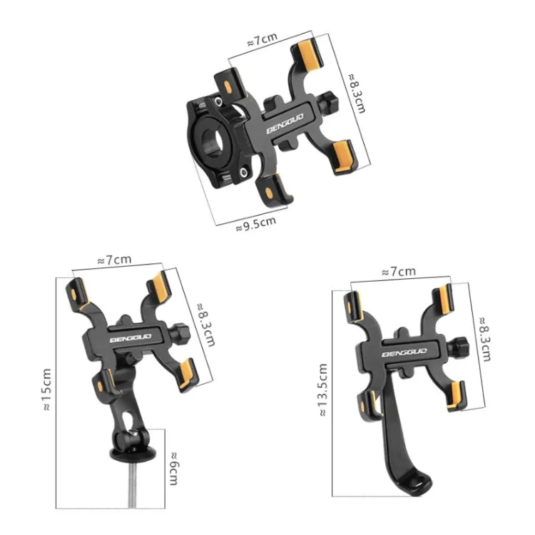 BENGGUO Bicycle Aluminum Alloy Four-claw Cycling Mobile Phone Holder, Model: Stem Style