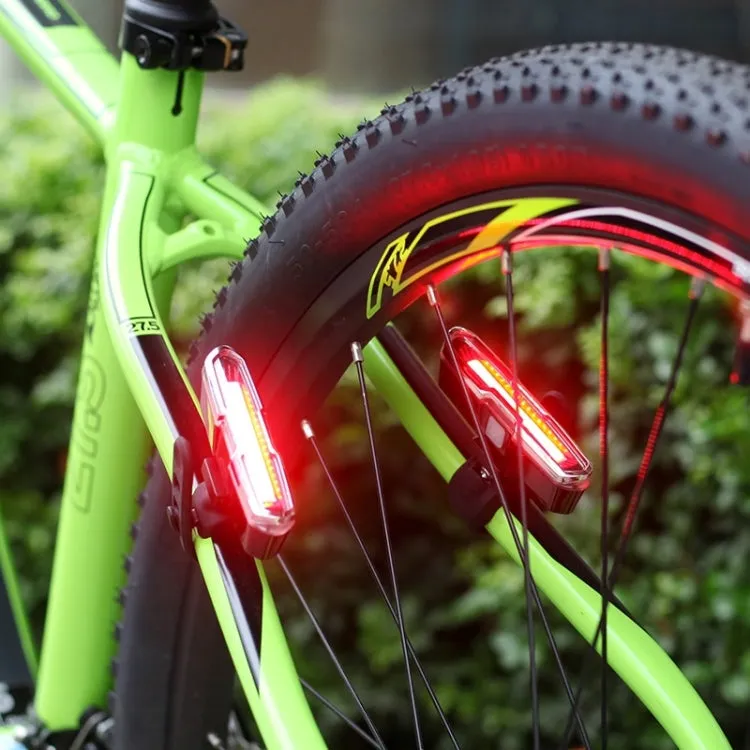 Bicycle Light USB Charging LED Warning Light Night Riding COB Tail Light, Specification: 7505A Single Red Light