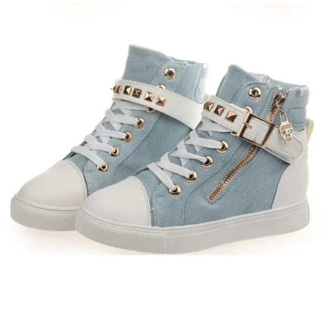 Blue Straps Studs Sneakers Shoes SD02311