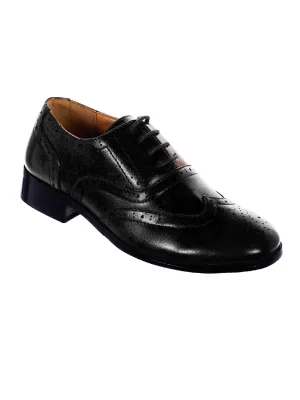 Boys Black Wingtip Oxford Shoes 8 Toddler