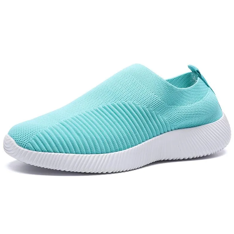 Breathable Mesh Platform Sneakers Women Slip on Soft Ladies Casual Running Shoes Woman Knit Sock Shoes Flats
