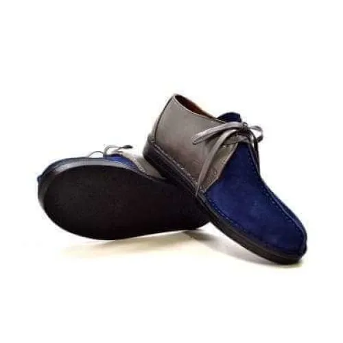 British Walkers Kingston Desert Trek Men's Navy Blue and Gray Suede