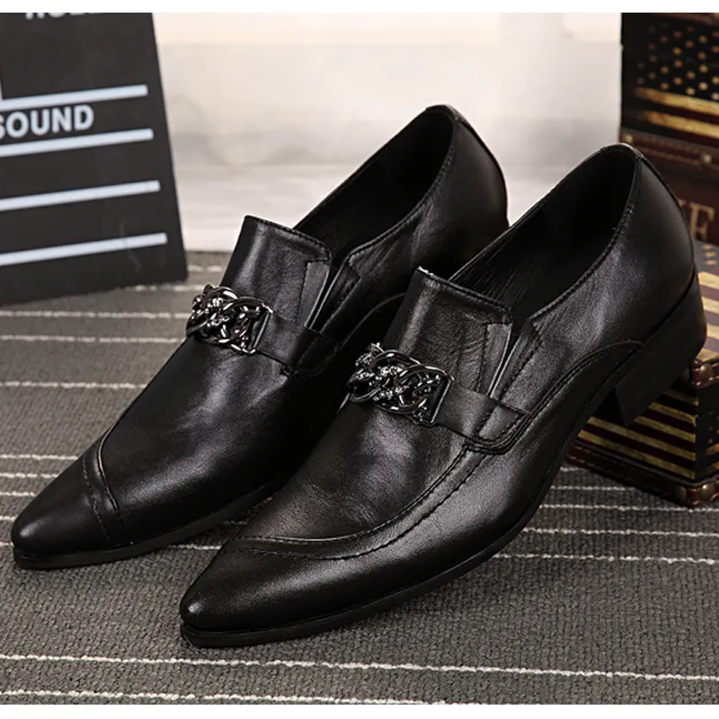 Business Elegant Pointed Toe Leather Men Shoes