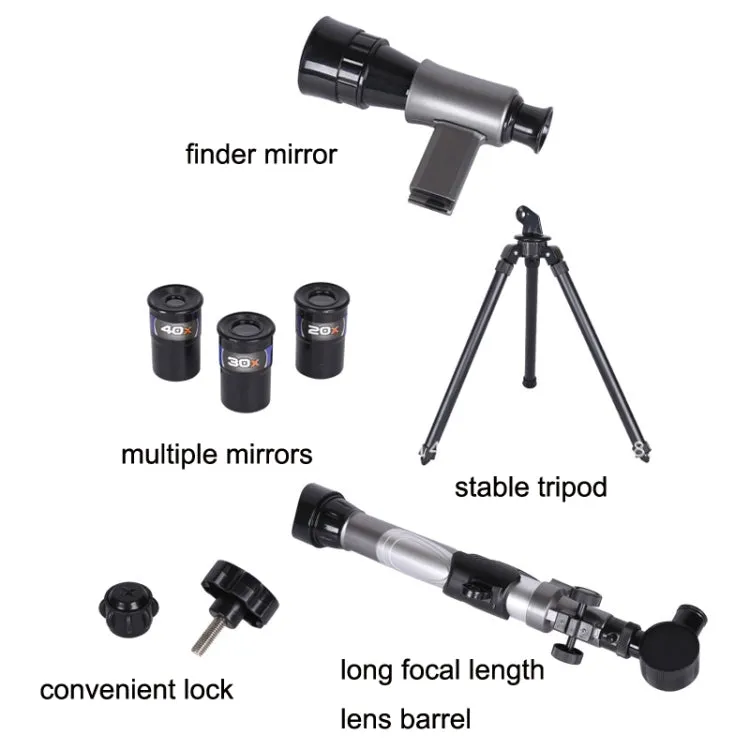 C2130 20X-40X HD Astronomical Telescope With Multi-Eyepiece(As Show)