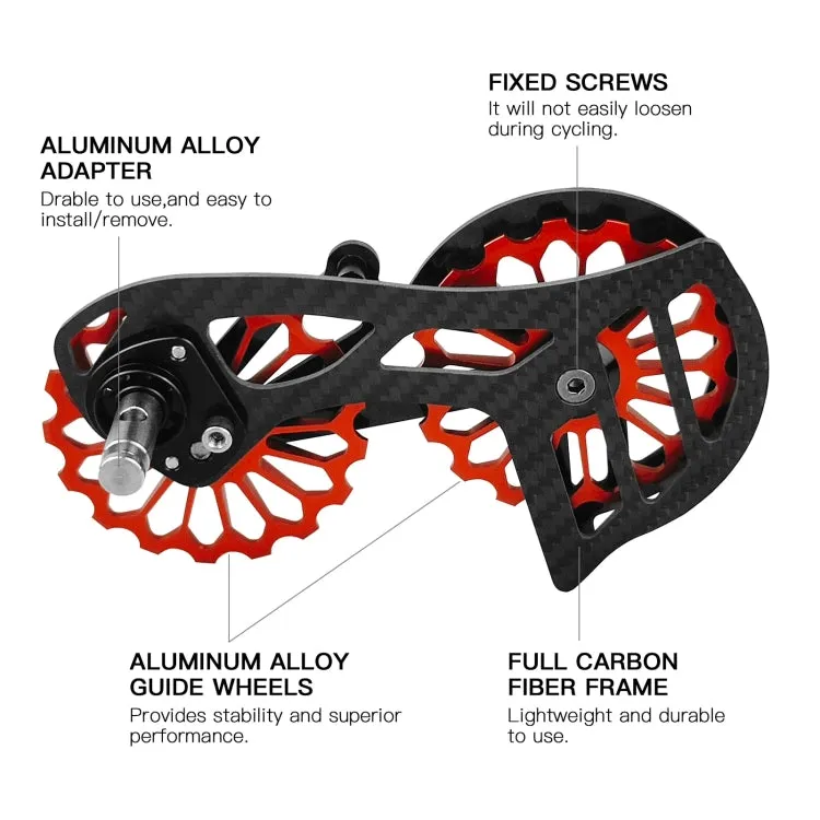 Carbon Fiber Guide Wheel For Road Bike Bicycle Bearing Rear Derailleur Guide Wheel Parts, Model Number: SD1 Red