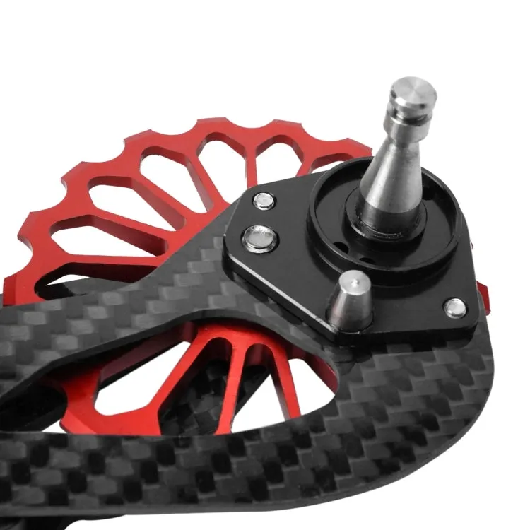 Carbon Fiber Guide Wheel For Road Bike Bicycle Bearing Rear Derailleur Guide Wheel Parts, Model Number: SD1 Red