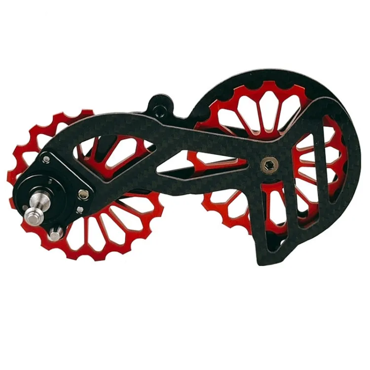 Carbon Fiber Guide Wheel For Road Bike Bicycle Bearing Rear Derailleur Guide Wheel Parts, Model Number: SD5 Red