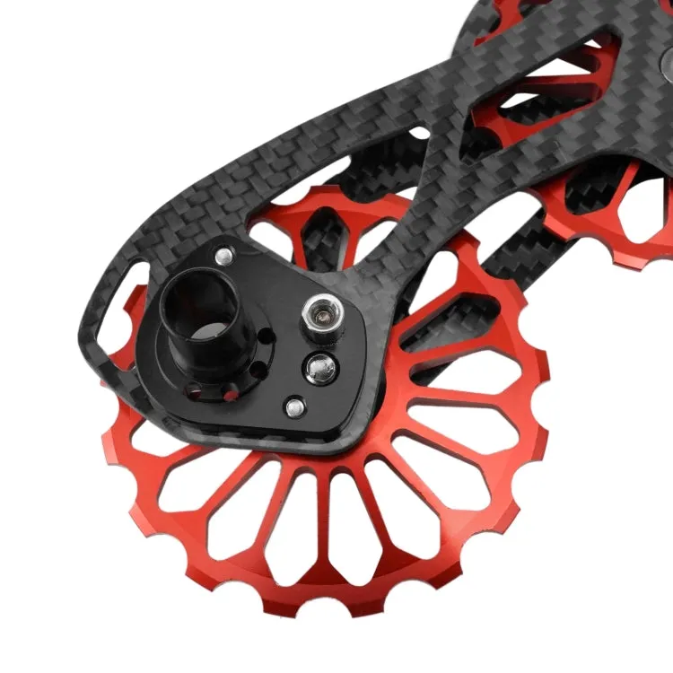 Carbon Fiber Guide Wheel For Road Bike Bicycle Bearing Rear Derailleur Guide Wheel Parts, Model Number: SD5 Red