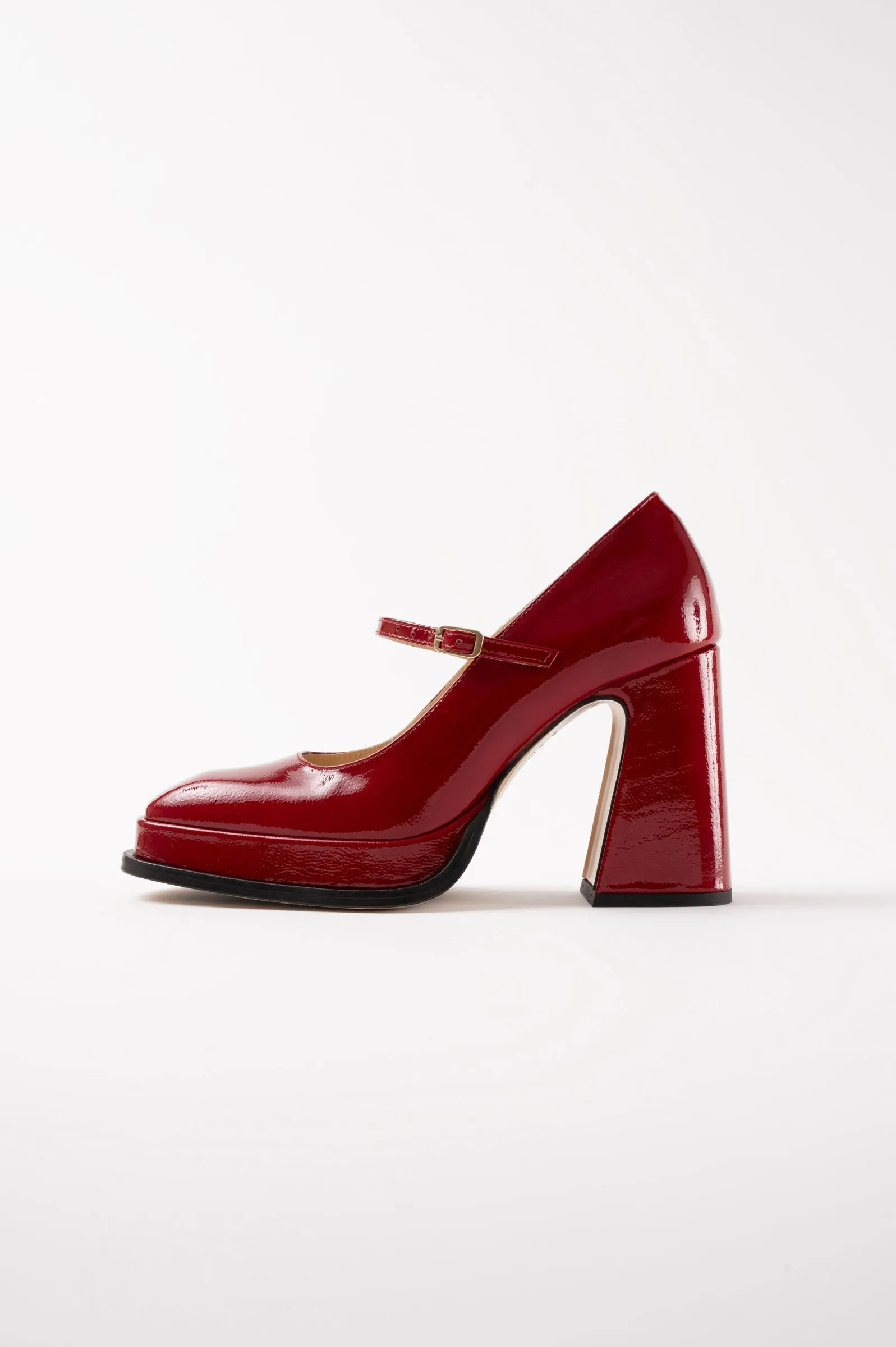 CASILDA - Berry Patent Leather Mary Jane Pumps