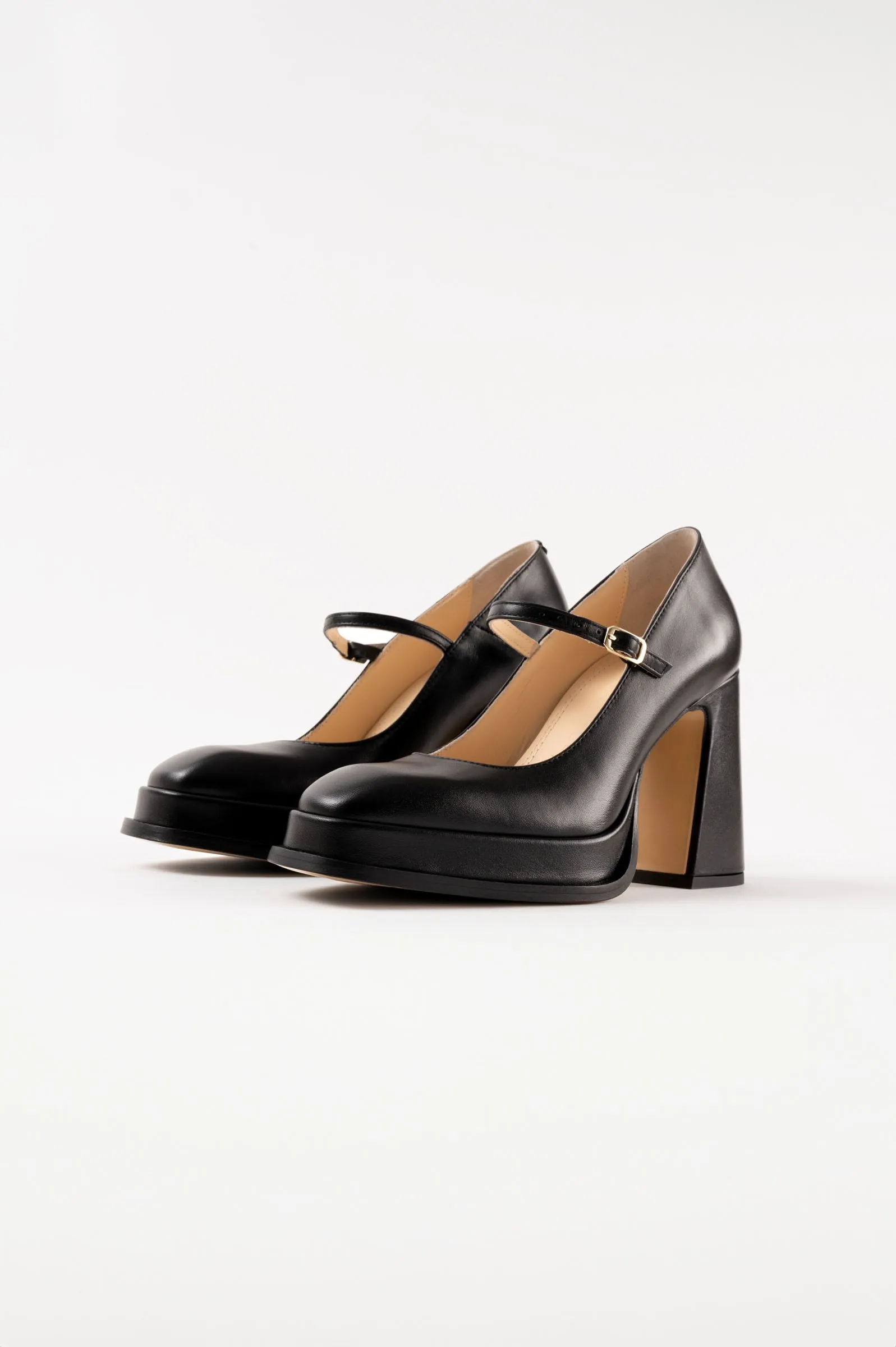 CASILDA - Black Leather Mary Jane Pumps