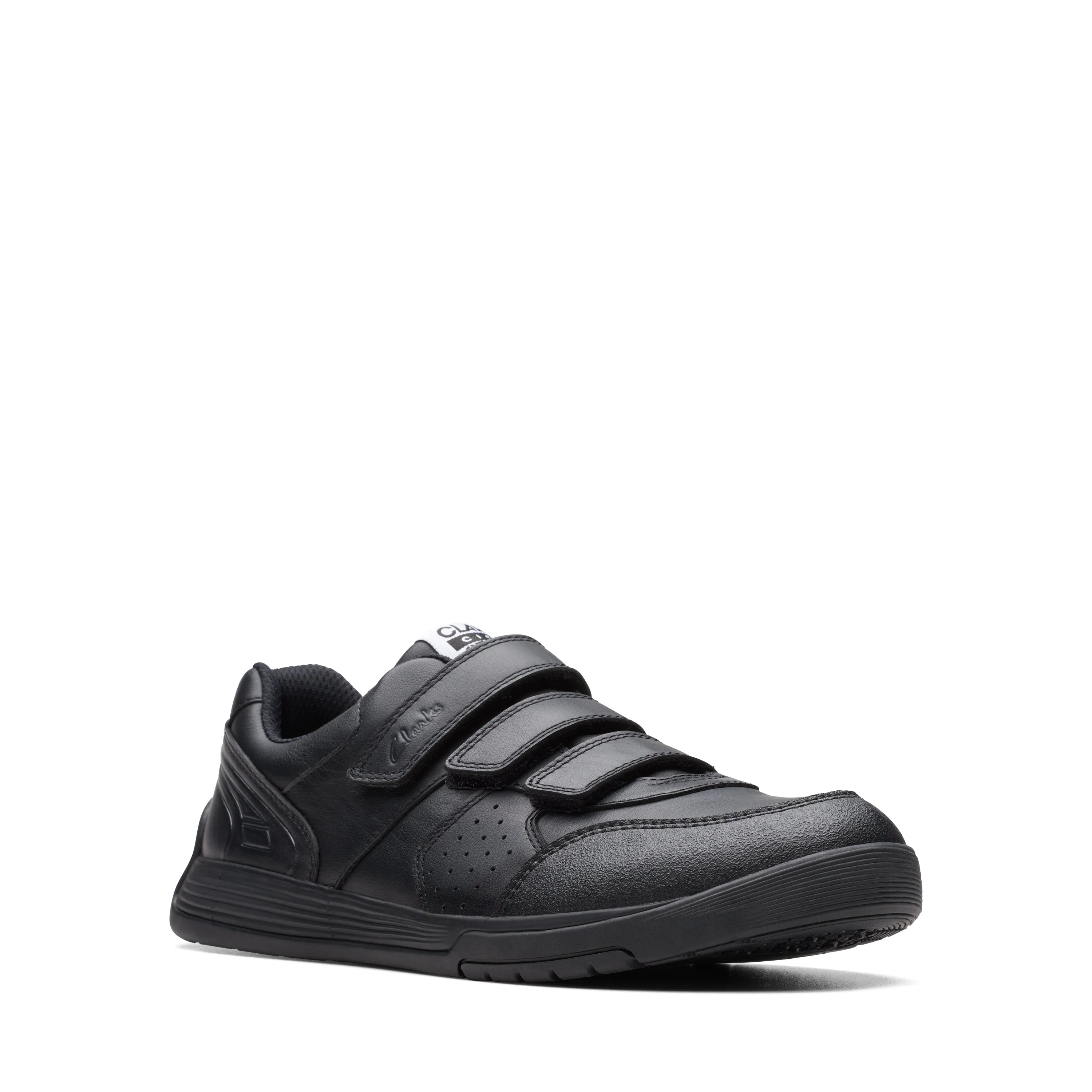 Clarks Cica Star Orb Y Boys Black School Shoes