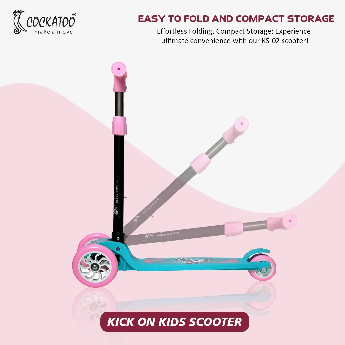 Cockatoo Rat & Cat Series KS01 Kick Scooter 3 to 10 Years Boys & Girls, Kids Scooter with PVC Wheels & Rare Brakes