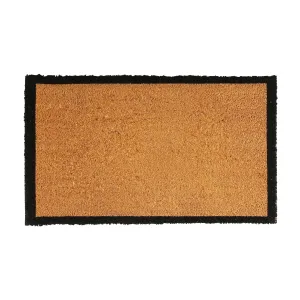 Coir Door Mat - 75cm x 45cm - Black Border - By Nicola Spring