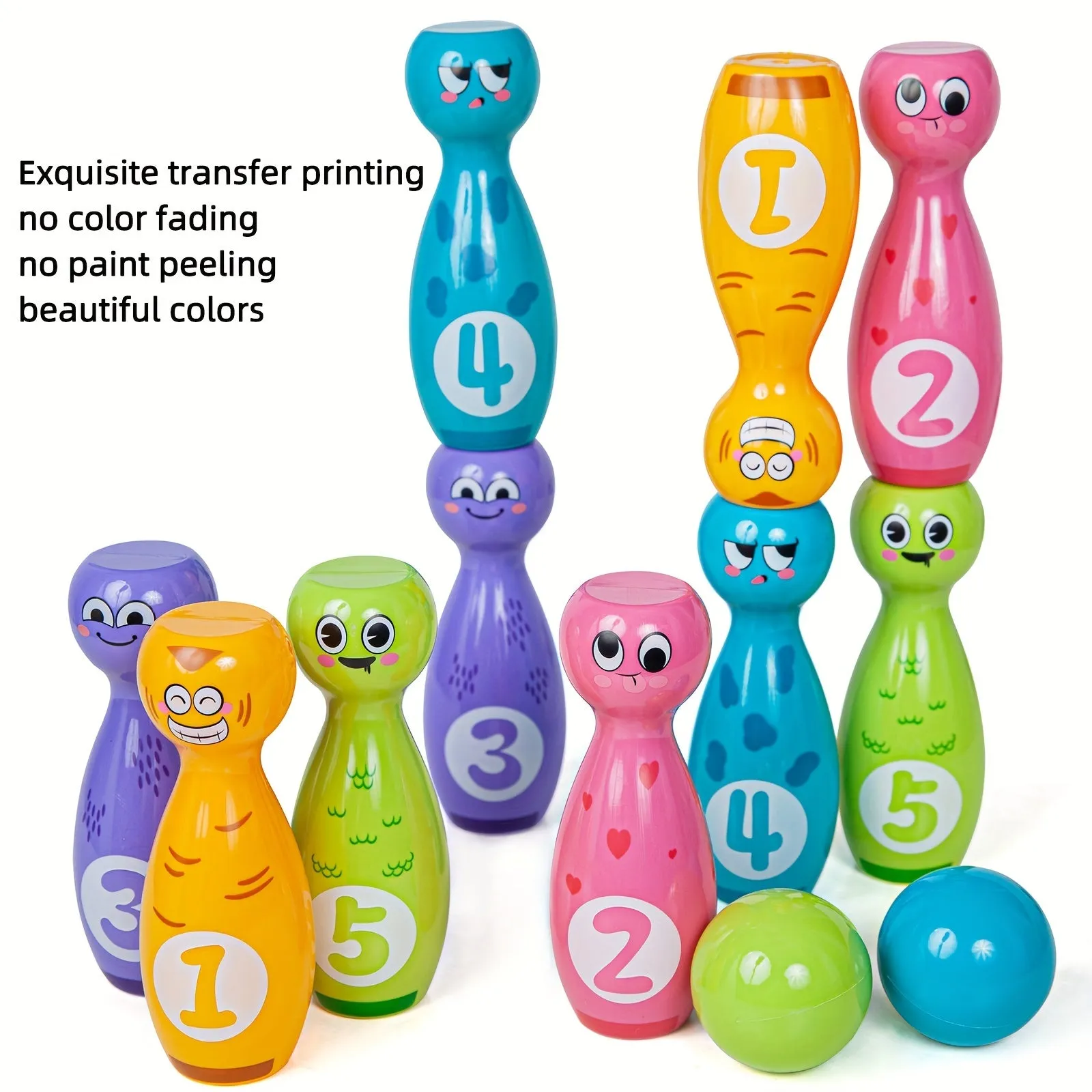 Colorful Kids Bowling Set with Durable Printing and Packaging