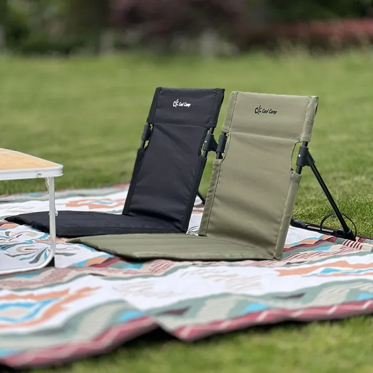 COOL CAMP C-Y006 Outdoor Camping Back Cushion Aluminum Folding Beach Chair Park Wild Leisure Chair(Army Green)