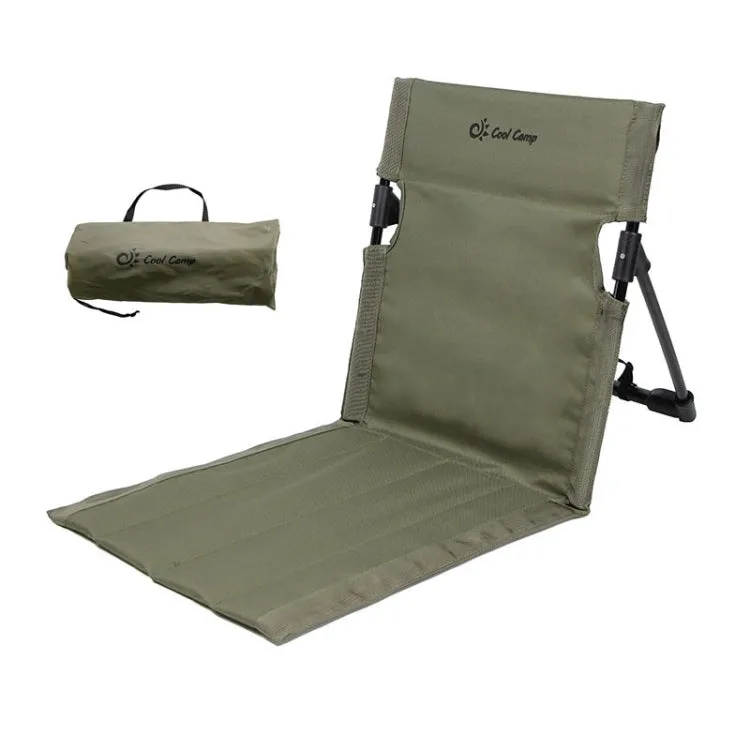 COOL CAMP C-Y006 Outdoor Camping Back Cushion Aluminum Folding Beach Chair Park Wild Leisure Chair(Army Green)