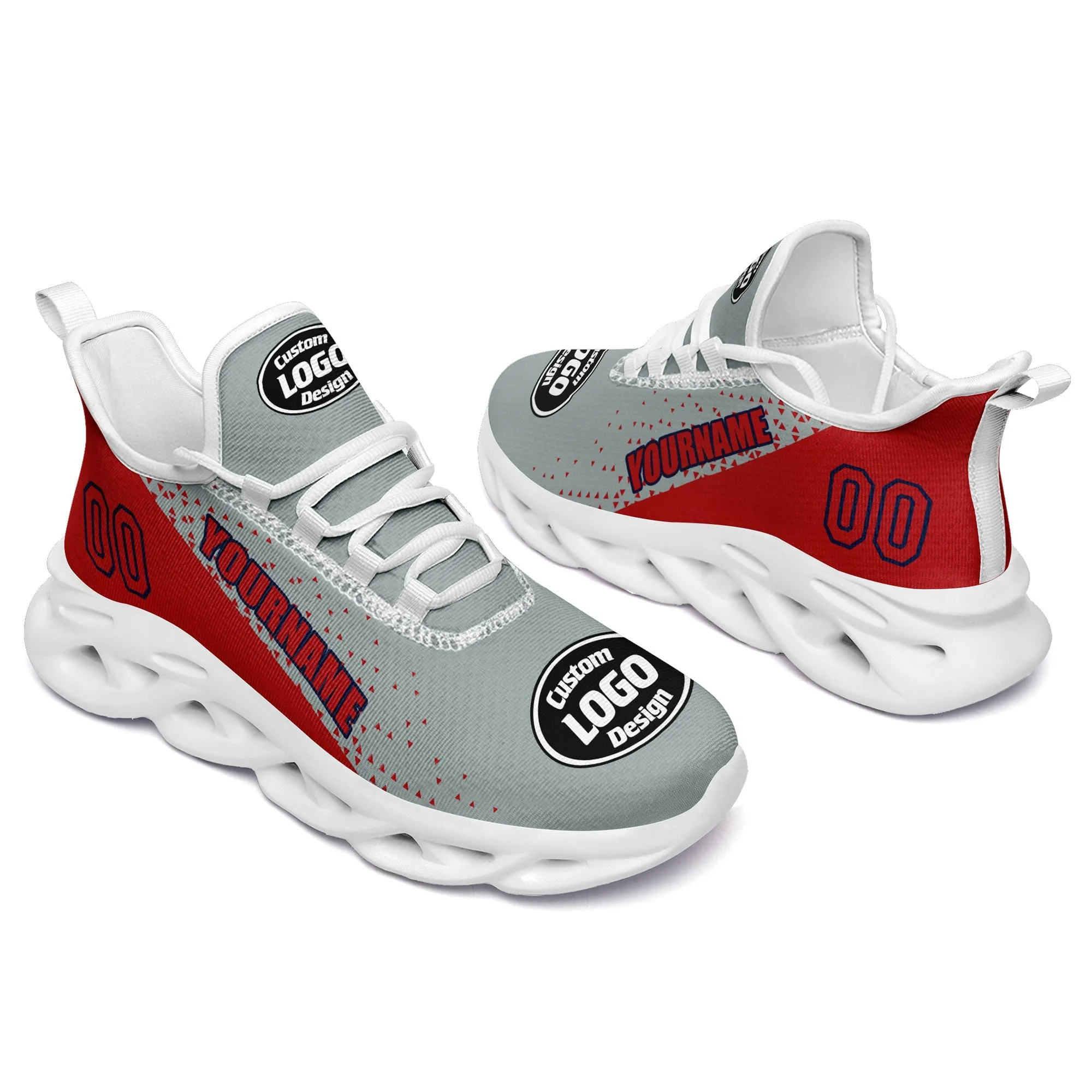 Custom Grey Red Jersey MaxSoul Shoes and Hat Combo Offer Personalized ZH-D0b0088-b