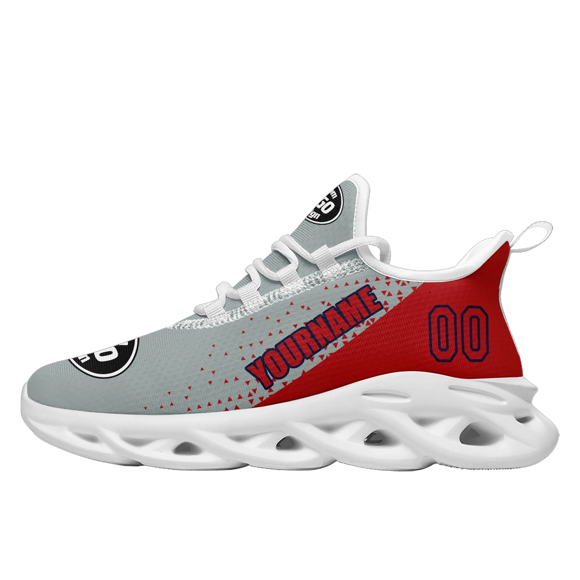 Custom Grey Red Jersey MaxSoul Shoes and Hat Combo Offer Personalized ZH-D0b0088-b