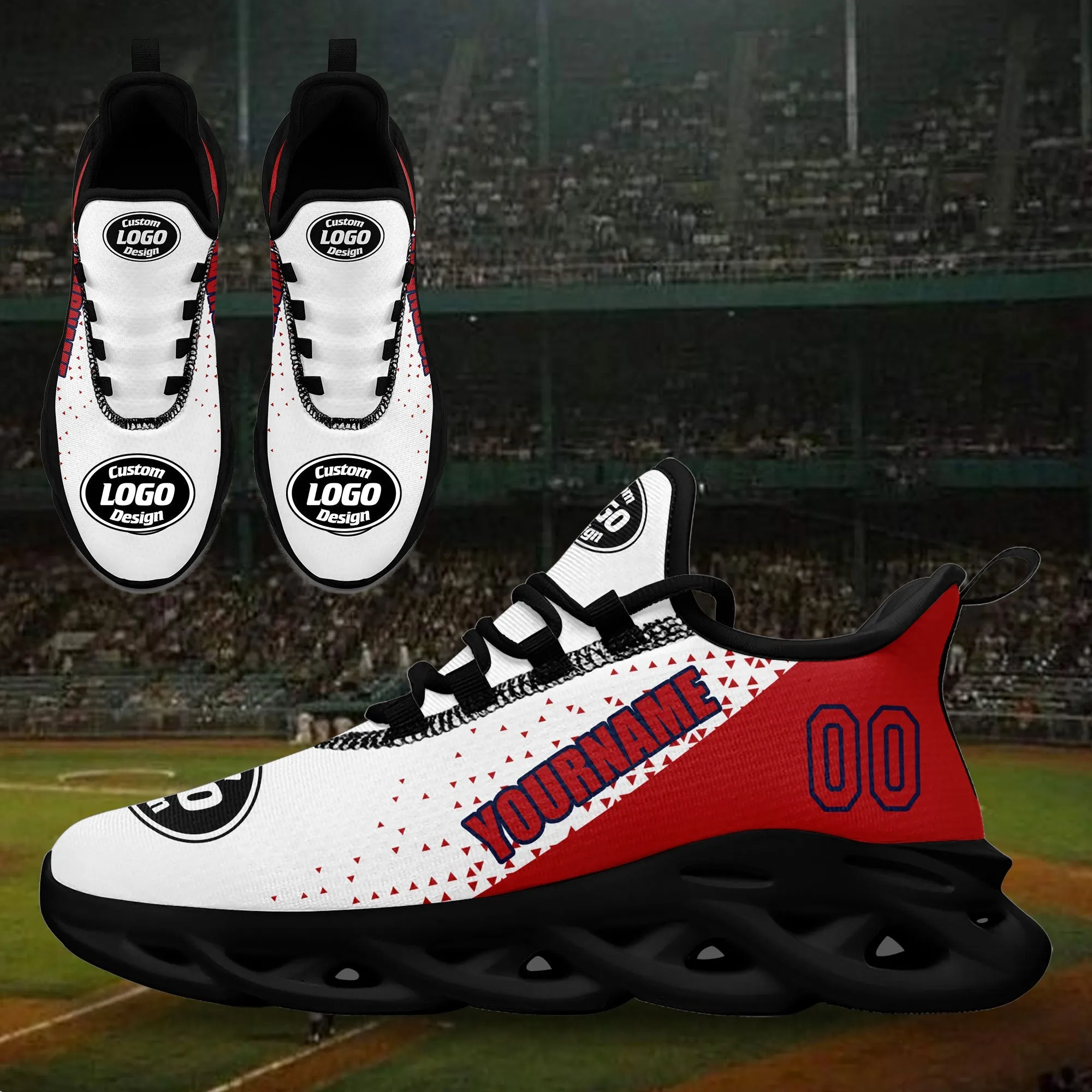 Custom White Red Jersey MaxSoul Shoes and Hat Combo Offer Personalized ZH-D0b0088-a