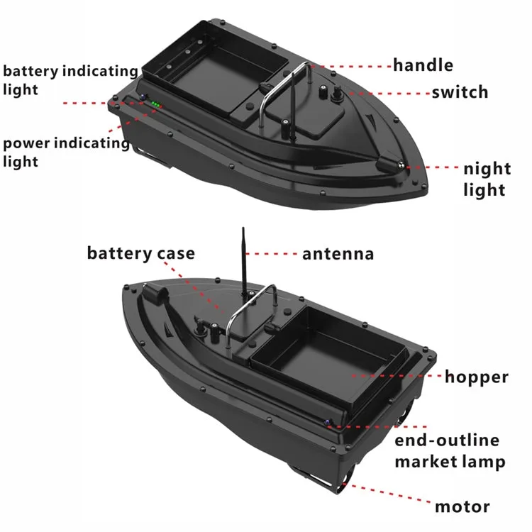 D16 Smart RC Fishing Bait Boat 2kg Loading 500M