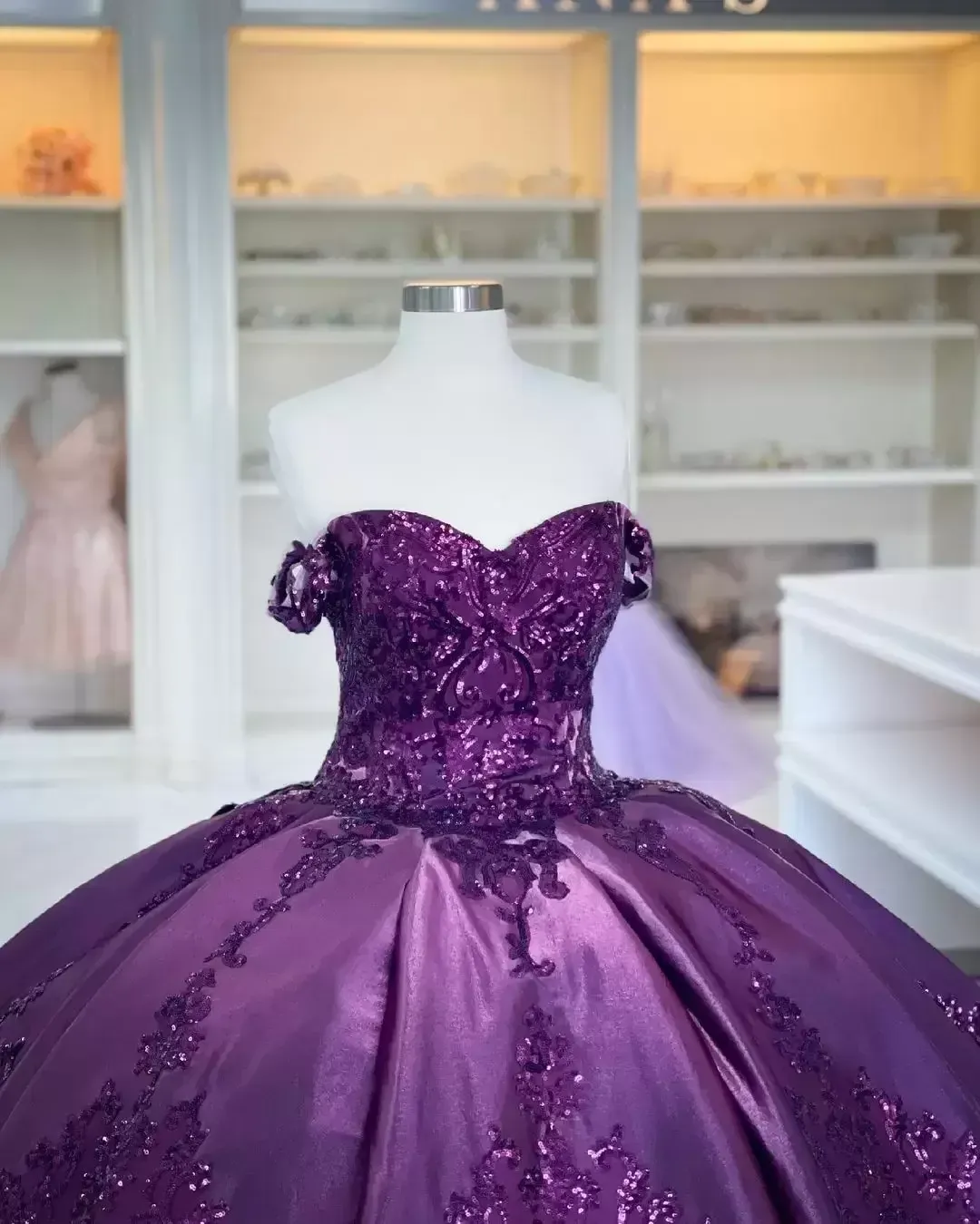 Dark Purple Ball Gown Quinceanera Dresses Prom Party Dress 15 Year