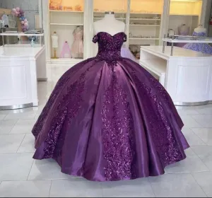 Dark Purple Ball Gown Quinceanera Dresses Prom Party Dress 15 Year