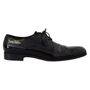 Dolce & Gabbana Black Patent Leather Derby Dress Shoes