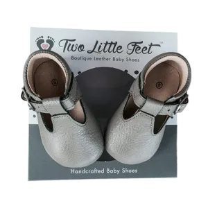 Dovetail Grey Baby Shoes by Two Little Feet