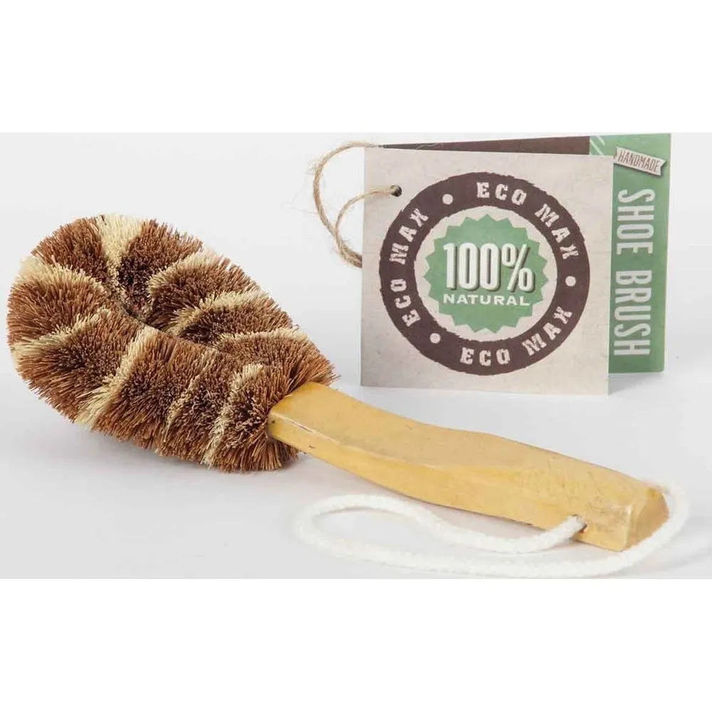 Eco Max Shoe Brush - Coconut Fibre with Wood Handle