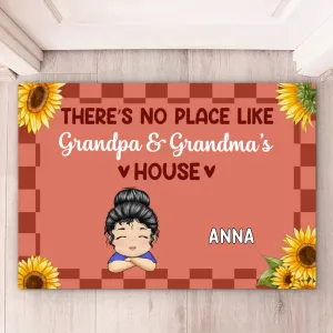 Family - There's No Place Like Grandma & Grandpa's House - Personalized Doormat