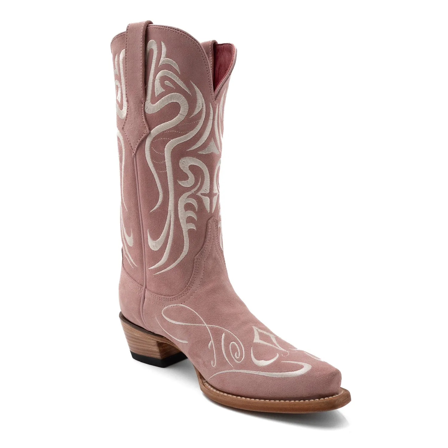 Ferrini Womens Belle V-Toe Dusty Pink Leather Cowboy Boots