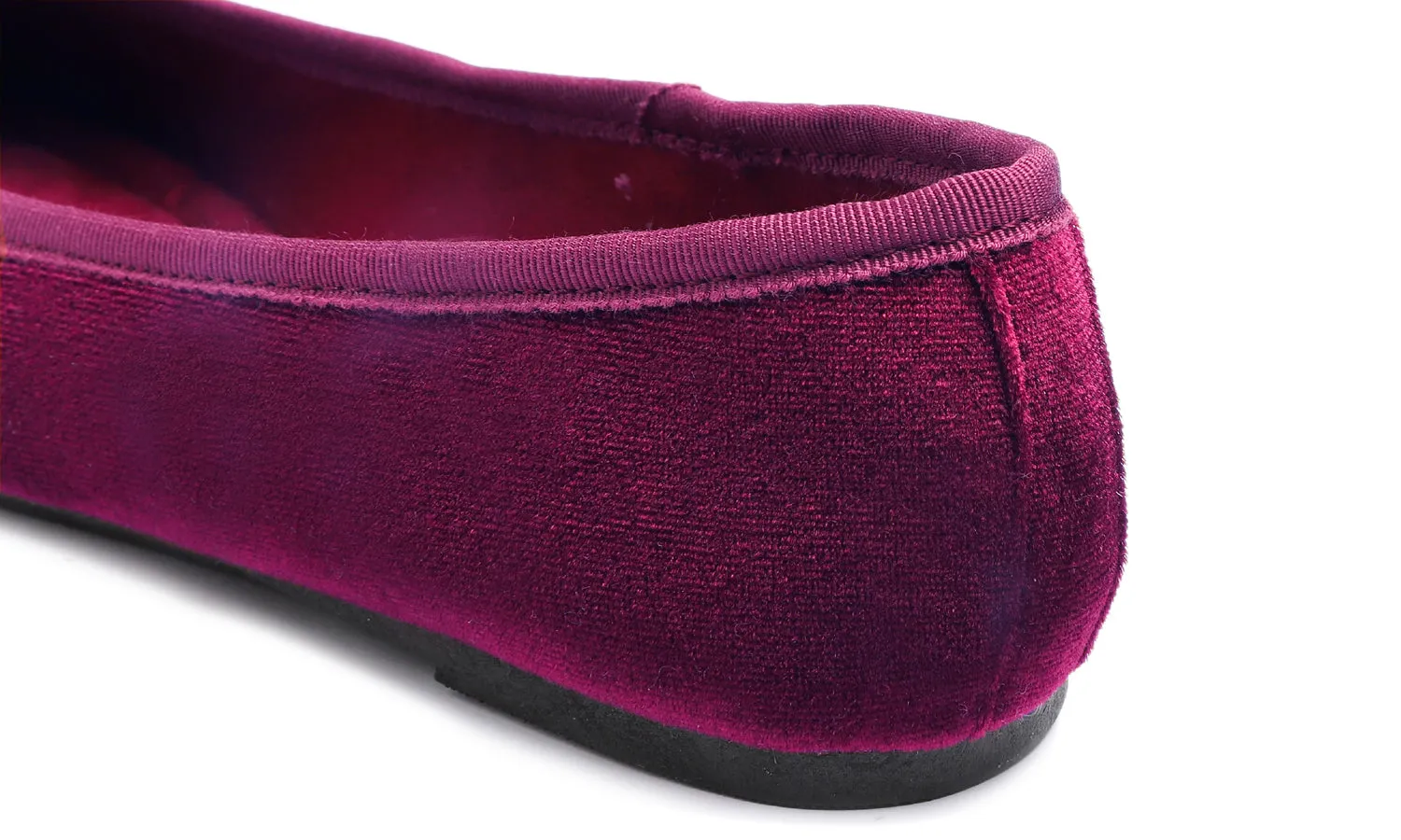 Feversole Women's Macaroon Faux Suede Memory Foam Cushion Insock Soft Ballet Flat Velvet Burgundy Red